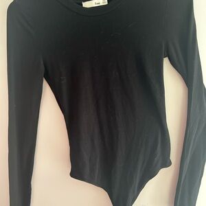 Wilfred Free Black Long Sleeve Thong Bodysuit xxs